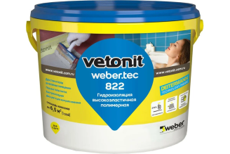 Готовая гидроизоляционная мастика Vetonit weber.tec 822 серая 4 кг 1019597