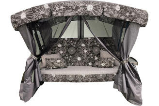 Садовые 3-х местные качели Garden Story Ранго Премиум Флора каркас графит 3764-GS002