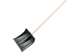 Пластиковая лопата для уборки снега Без бренда 350х350х1445 мм, деревянный черенок 6157452